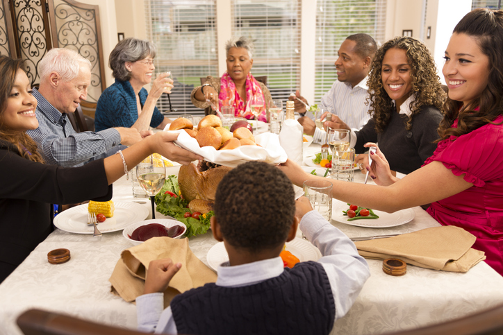 Holidays: Family and friends gather for dinner at grandma's house.